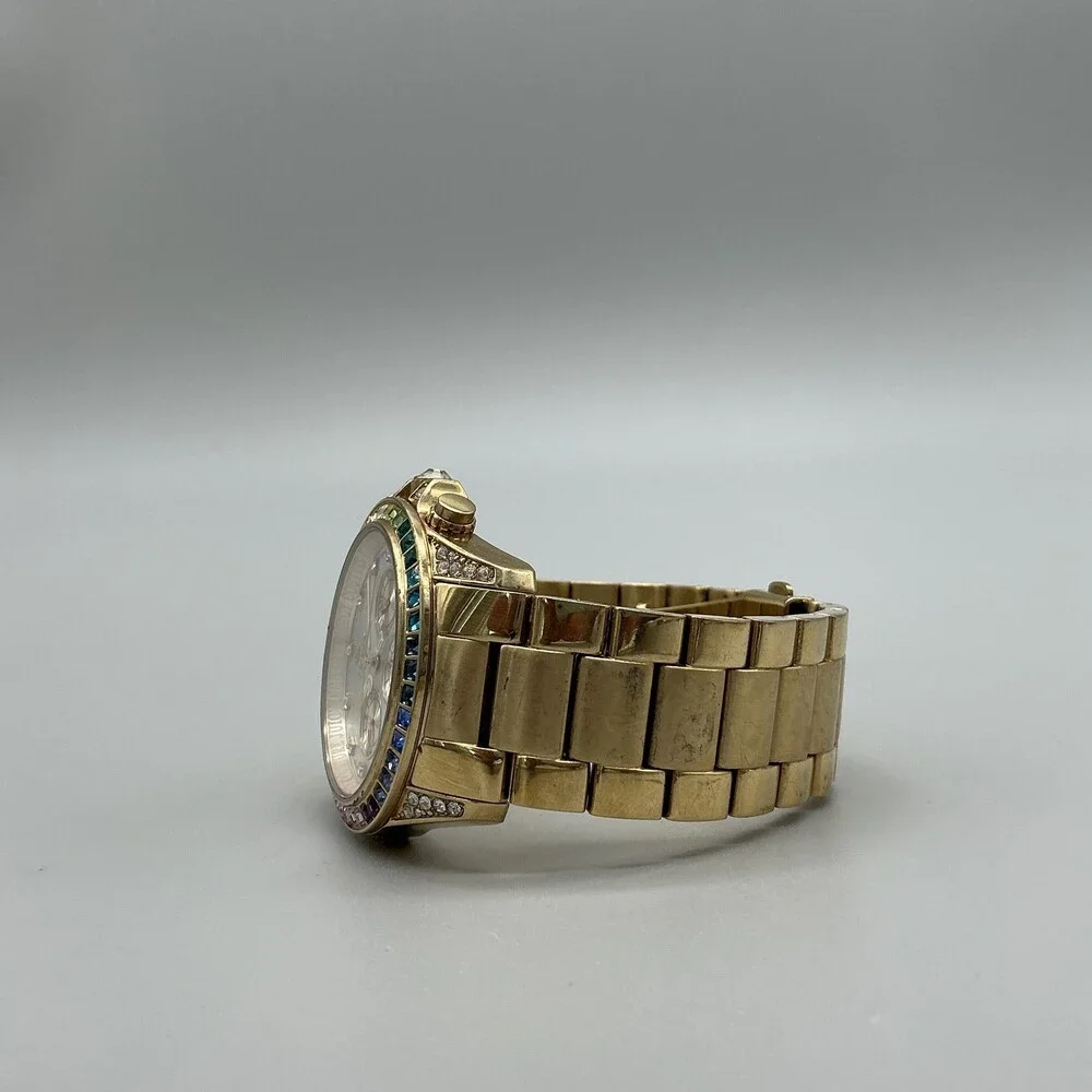 Juicy Couture Stella Womens Watch 40mm Gold Tone Rainbow Crystal New Battery 7